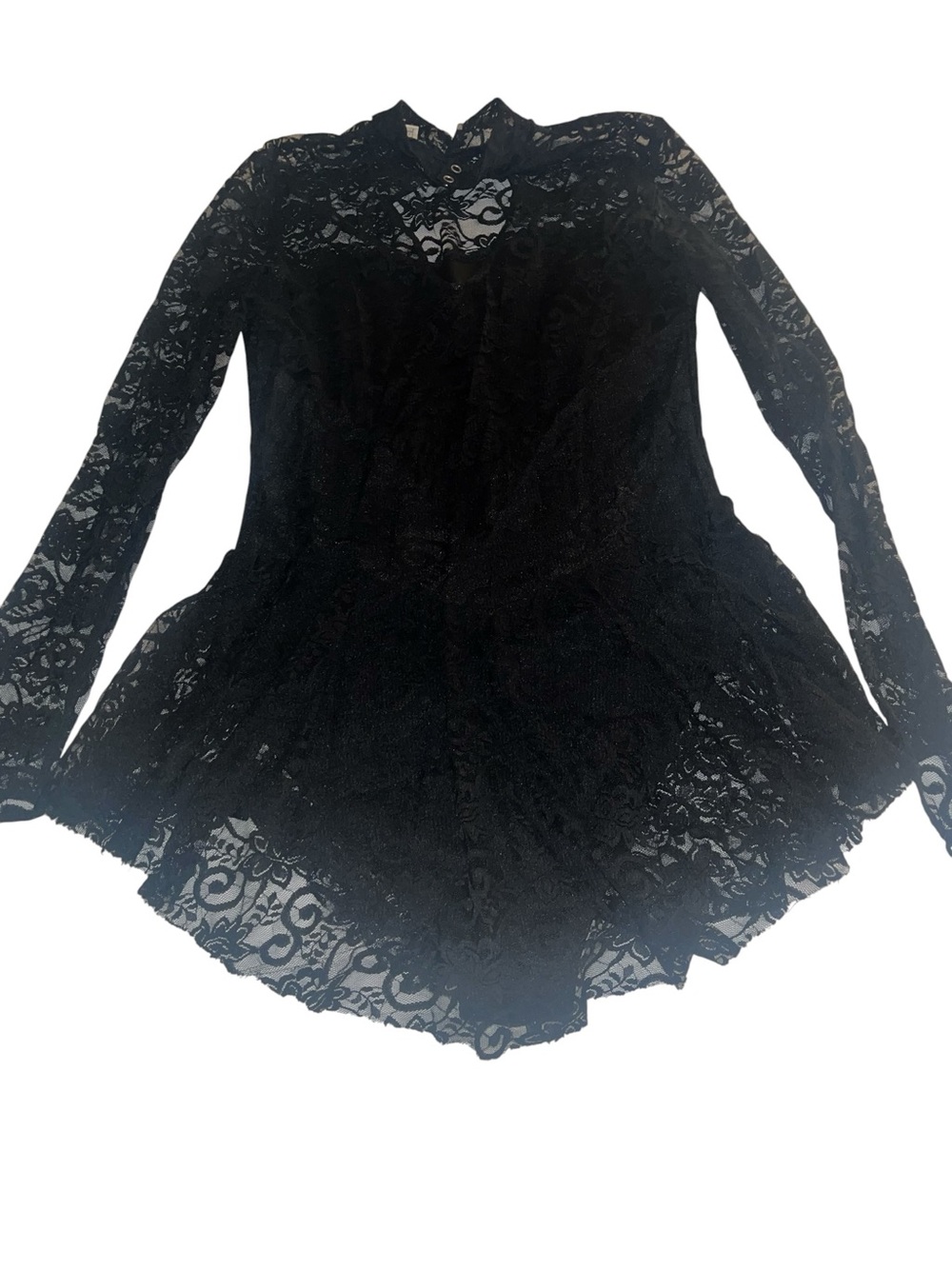 Fashion Nova Black Lace Long Sleeve Mini Dress/body suit